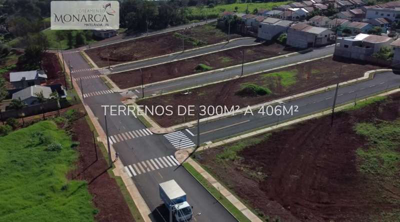 Loteamento Monarca lotes  de 300 a 406 m2